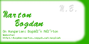 marton bogdan business card